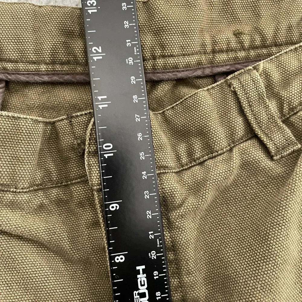 Orvis Rhino Field Pants Men 36x31 Brown Utility Canvas Twill Flat Front Chino